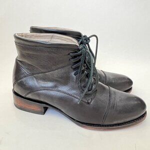 Free Bird Men's Mercer lace up boots , Black distressed, Size 9